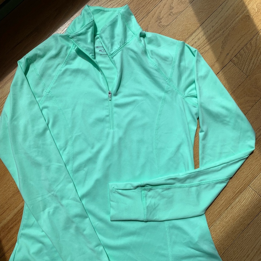 Old Navy Active Semi-Fitted Quarter Zip Mint Green